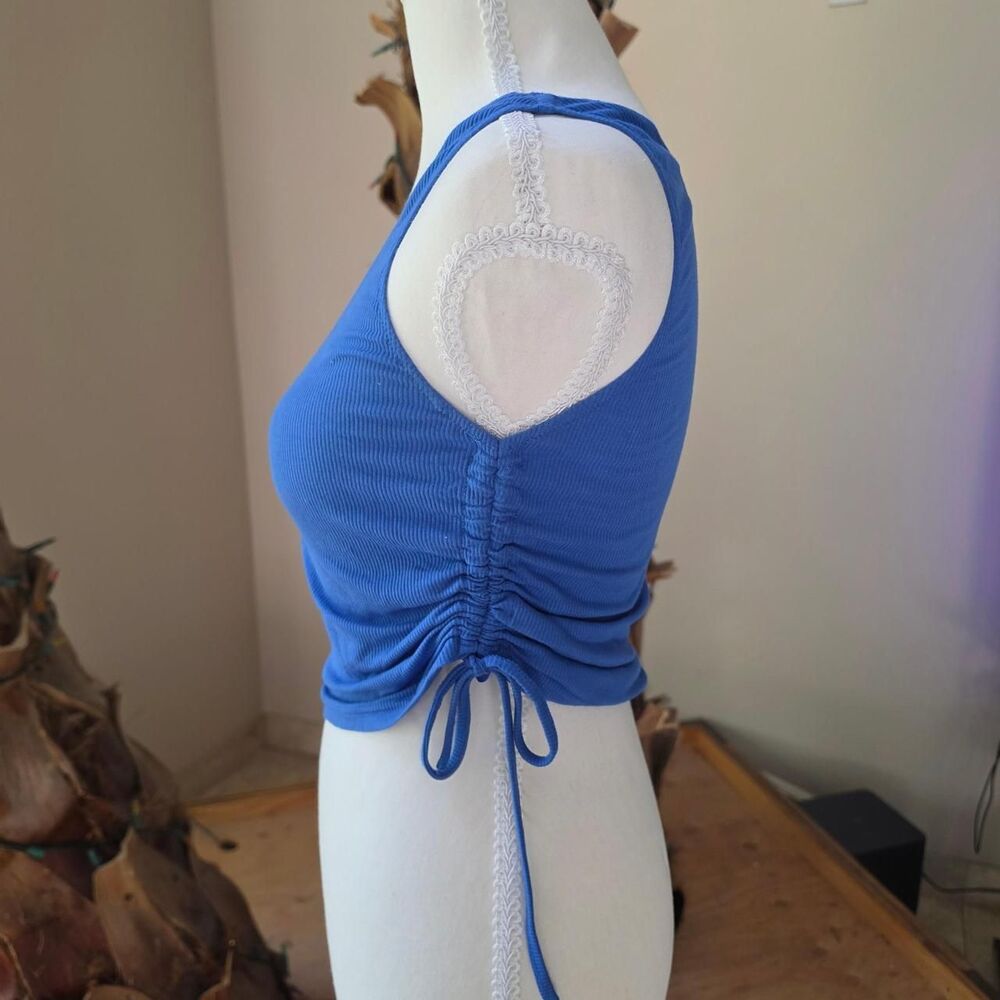 Superdown Blue Ruched Tank - Picture 6 of 8